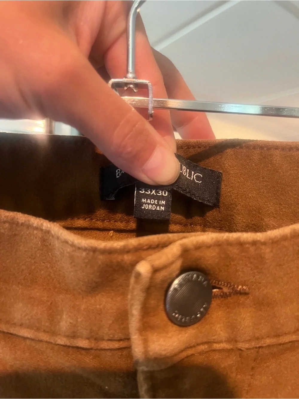 Banana Republic Men's Sued Traveler Pants / Warm Caramel Brown